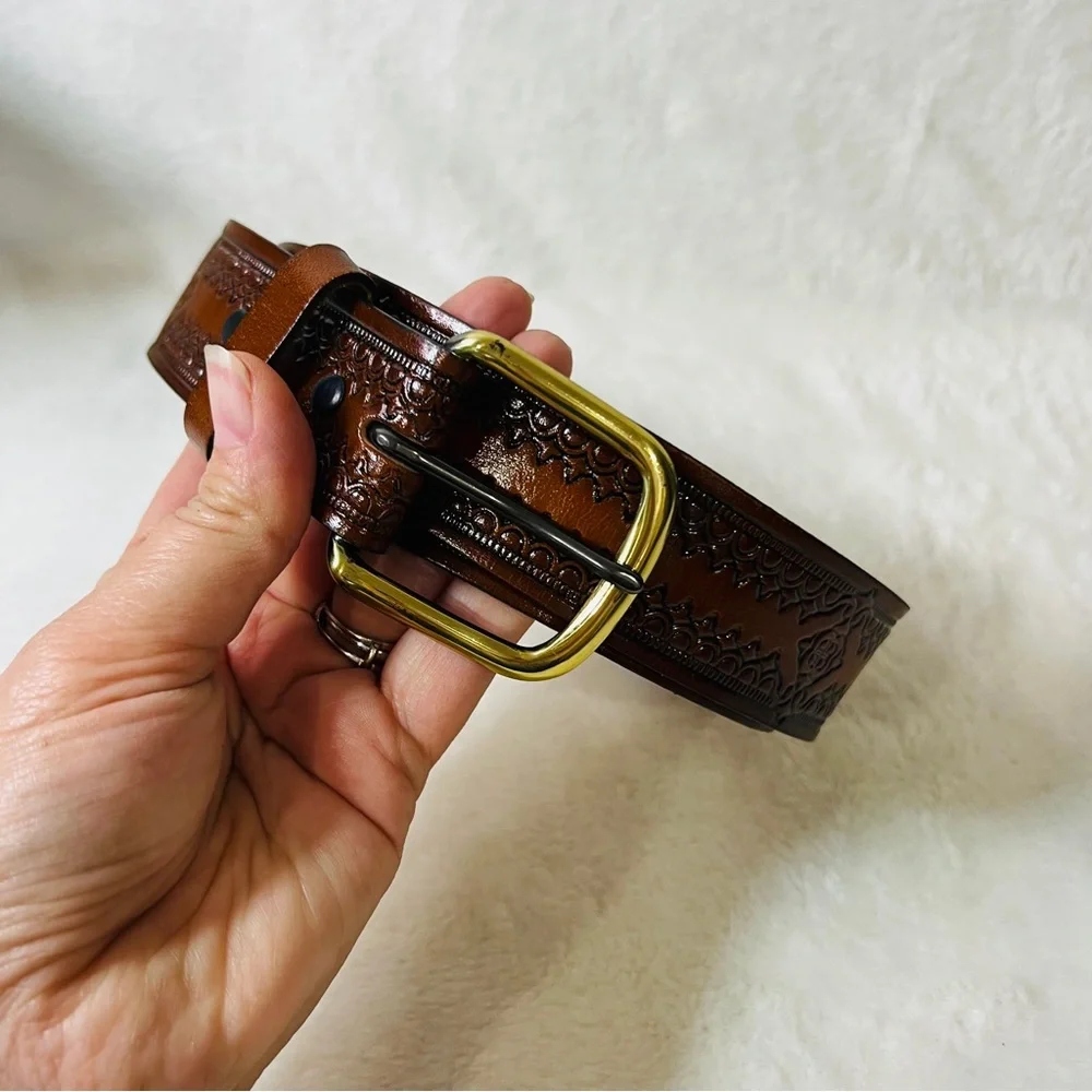 Unisex‎ Brown Genuine Leather Made in the USA Belt size 36/90